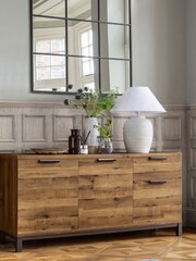 Dark Natural Bronx Oak Effect Large Sideboard - Image 3 of 9