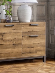 Dark Natural Bronx Oak Effect Large Sideboard - Image 5 of 9