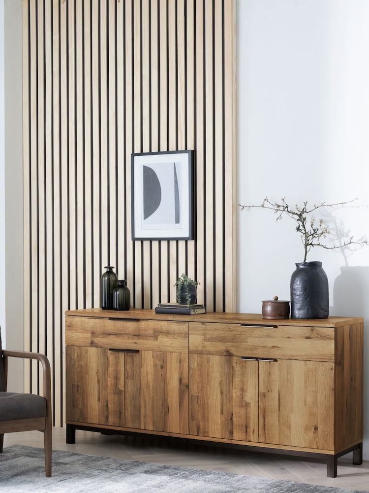 Dark Natural Bronx Oak Effect Extra Large Sideboard - Image 1 of 12