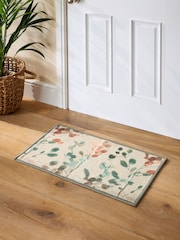 Multi Washable Autumnal Floral Print Doormat - Image 1 of 5