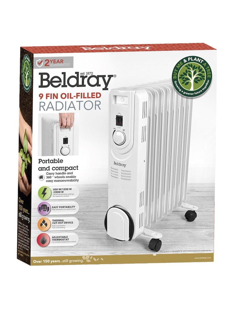 Beldray White 9 Fin Oil Radiator - Image 6 of 6