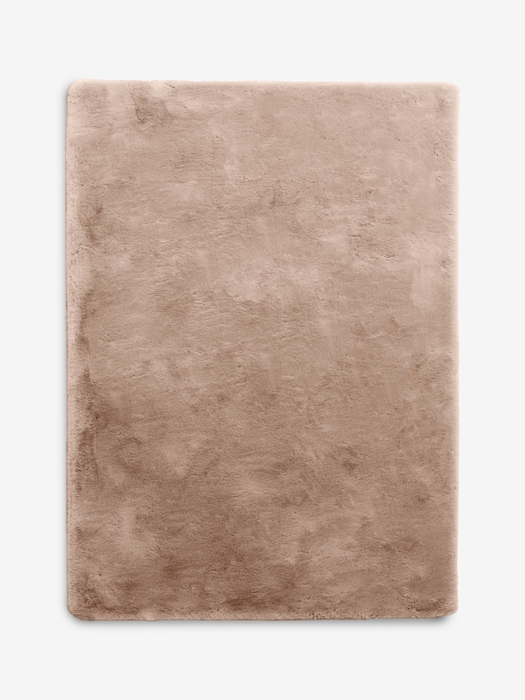 Mink Brown Plush Faux Fur Rug - Image 2 of 2
