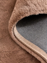 Mink Brown Plush Faux Fur Rug - Image 3 of 5