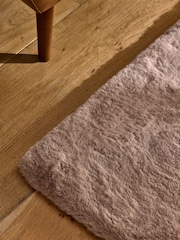 Mink Brown Plush Faux Fur Rug - Image 4 of 5