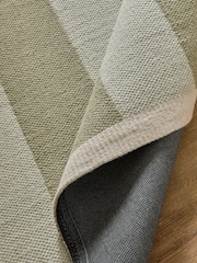 Sage Green Bold Stripe Woven Rug - Image 4 of 5