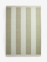 Sage Green Bold Stripe Woven Rug - Image 5 of 5