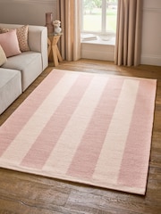 Pink Bold Stripe Woven Rug - Image 1 of 5