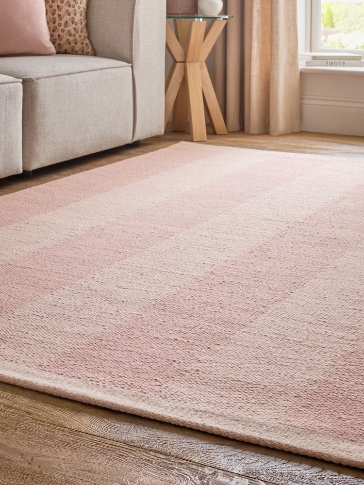 Pink Bold Stripe Woven Rug - Image 2 of 5