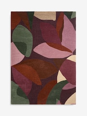 Burgundy Red Nature Leaf Rug - Image 2 of 5