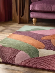Burgundy Red Nature Leaf Rug - Image 3 of 5
