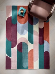Pink/Blue Retro Shapes Rug - Image 3 of 7