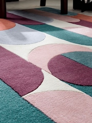 Pink/Blue Retro Shapes Rug - Image 6 of 7