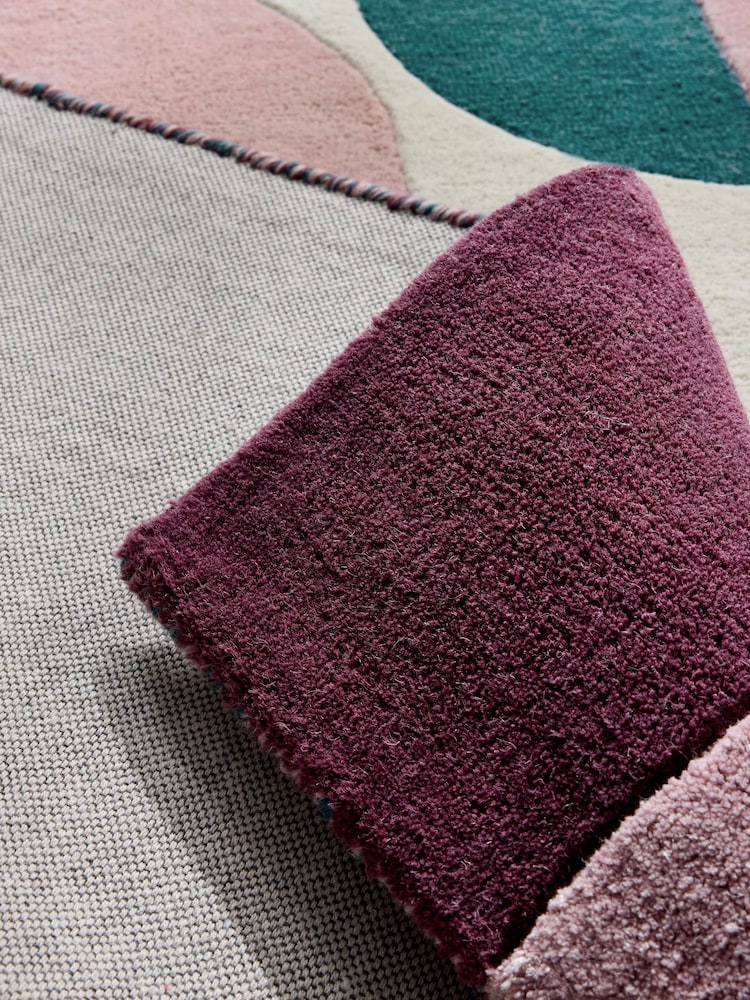 Pink/Blue Retro Shapes Rug - Image 7 of 7