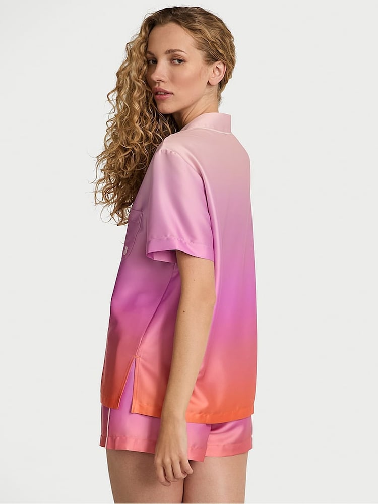 Victoria's Secret Pink Ombre Satin Short Pyjama Set - Image 2 of 2