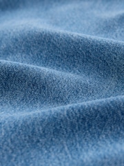 Mid Blue 100% Cotton Denim Racer Mini Dress - Image 8 of 8