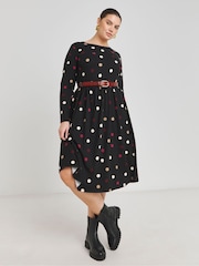 Simply Be Black Supersoft Pocket Midi Dress - Image 1 of 4