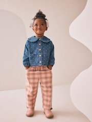 Mid Blue Denim Denim Shirt and Check Trousers Set (3mths-7yrs) - Image 1 of 4