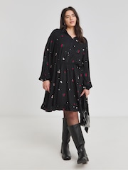 Simply Be – Hemdkleid mit besticktem Floralmuster am Kragen - Bild 1 von 4