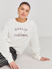 Simply Be Natural Berlin Embroidered Sweatshirt - Image 1 of 4