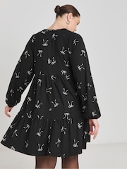 Simply Be Black Supersoft Tiered Smock Dress - Image 2 of 4