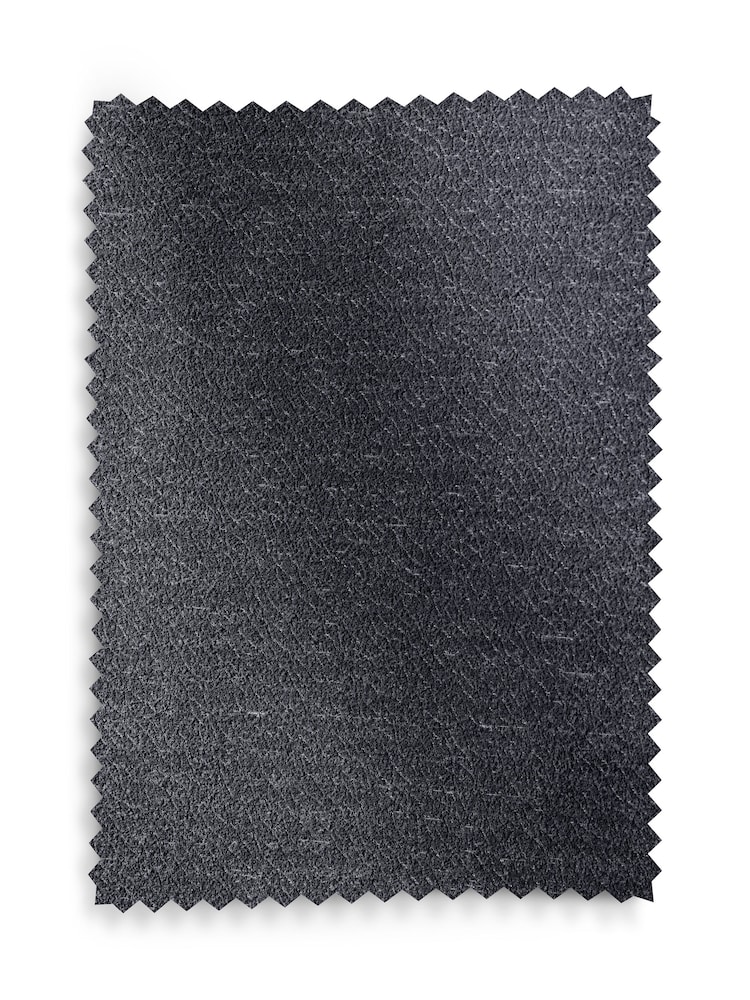 Blue Textured Embossed Faux Suede Lined Eyelet Curtains - Image 5 of 5