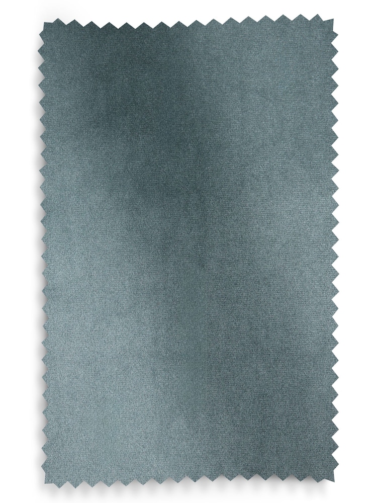 Blue Teal Matte Velvet Blackout/Thermal Curtains - Image 5 of 5