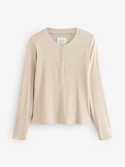 Oatmeal Ribbed Long Sleeve Pyjamas - Image 9 of 12