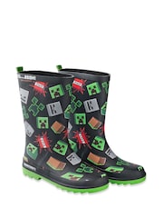 Vanilla Underground Black Minecraft Boys Wellies - Image 2 of 4