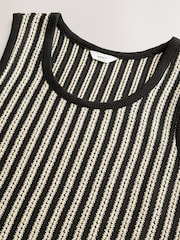 Black/White Stripe Textured Craft Vest - Image 2 of 3