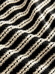 Black/White Stripe Textured Craft Vest - Image 3 of 3