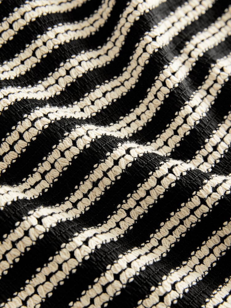 Black/White Stripe Textured Craft Vest - Image 3 of 3