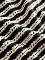 Black/White Stripe Textured Craft Vest - Image 9 of 9