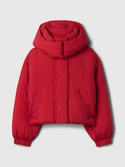 Gap Red Cropped Duvet Wrap Puffer Coat - Image 9 of 9