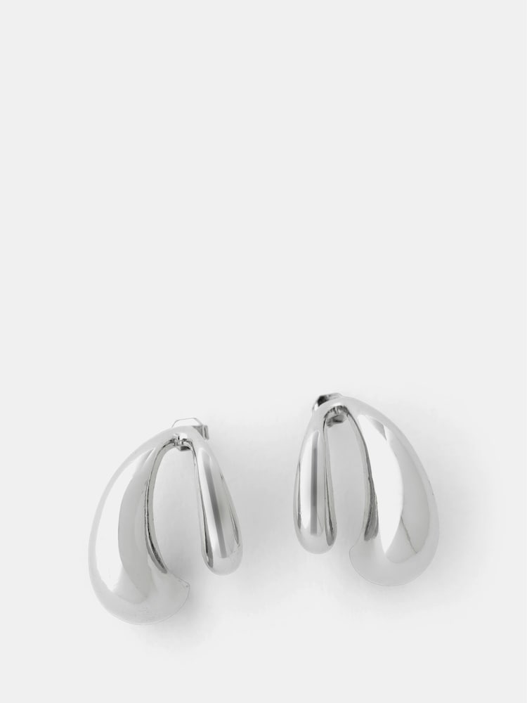 Mint Velvet Silver Tone Teardrop Earrings - Image 1 of 2 Mint Velvet Silver Tone Teardrop Earrings - Image 1 of 2