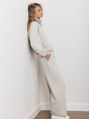 Mint Velvet Grey Textured Wide Leg Joggers - Image 3 of 6
