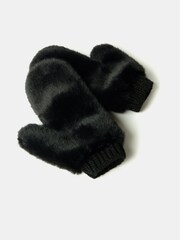 Mint Velvet Black Faux Fur Mittens - Image 3 of 3