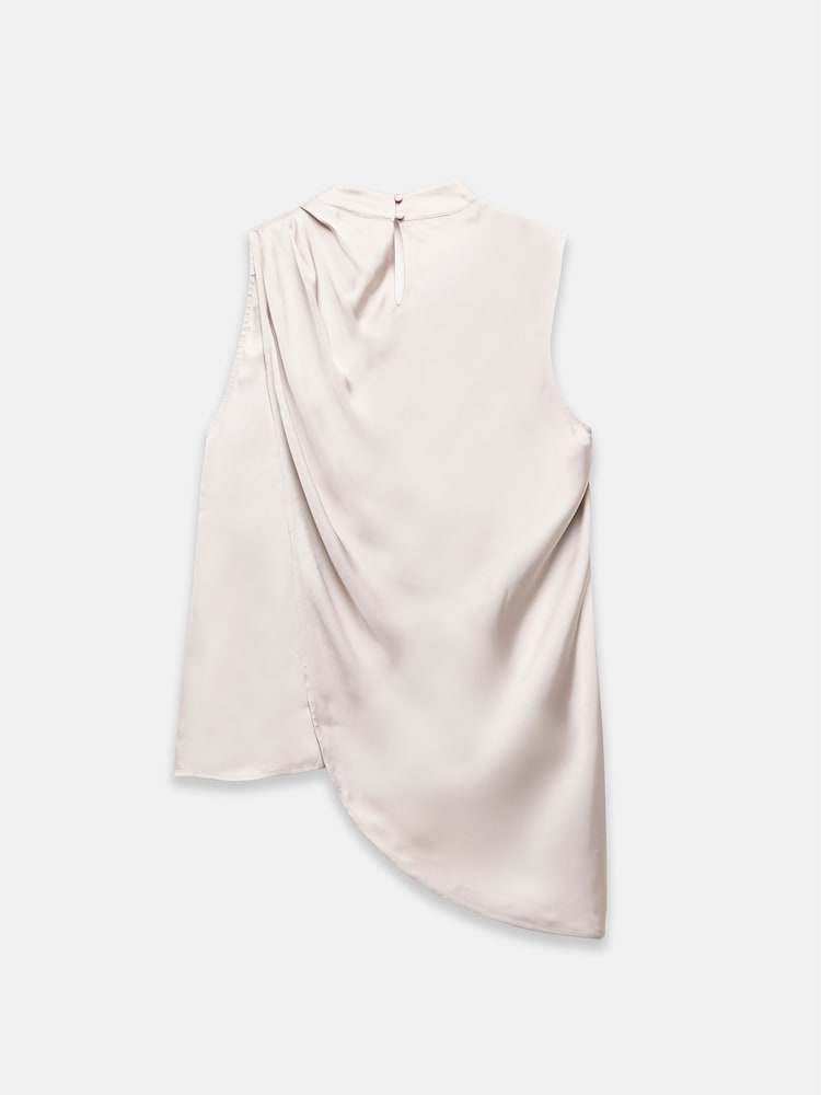 Mint Velvet Cream Cowl Neck Draped Satin Top - Image 7 of 7