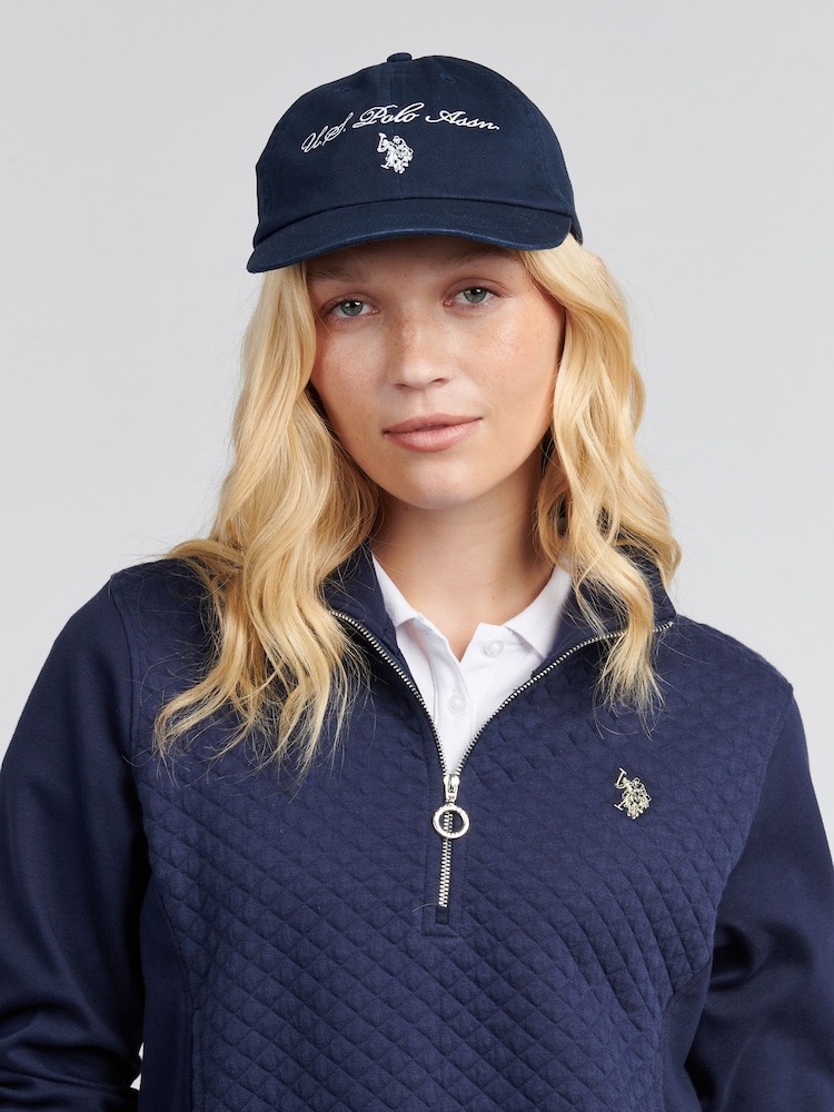 U.S. Polo Assn. Blue Womens Double Horsemen Premium Graphic Casual 100% Cotton Cap - Image 1 of 9 U.S. Polo Assn. Blue Womens Double Horsemen Premium Graphic Casual 100% Cotton Cap - Image 1 of 9