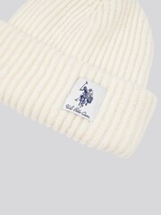 U.S. Polo Assn. White Womens Double Horsemen Woven Patch Beanie - Image 7 of 7