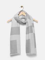 Mint Velvet Grey Graphic  Design Scarf - Image 2 of 3