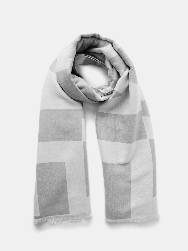 Mint Velvet Grey Graphic Design Scarf - Image 3 of 3 Mint Velvet Grey Graphic Design Scarf - Image 3 of 3
