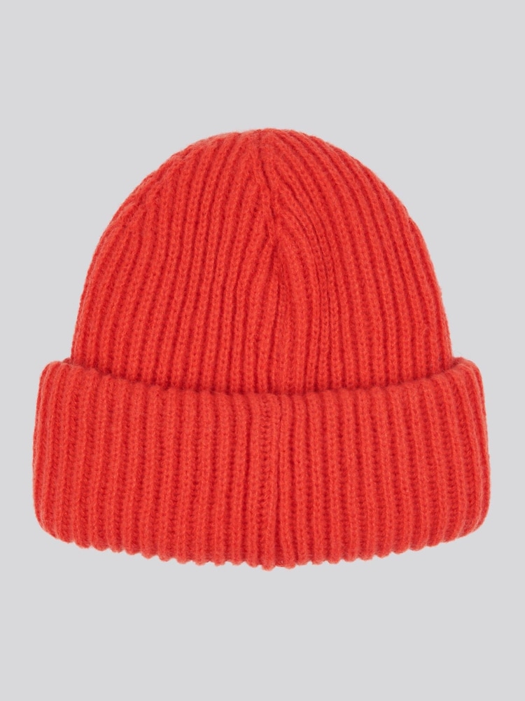 U.S. Polo Assn. Orange Womens Double Horsemen Woven Patch Beanie - Image 2 of 3