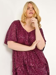 Rojo - Roman Curve Flare Sleeve Sequin Top - Imagen 1 de 5