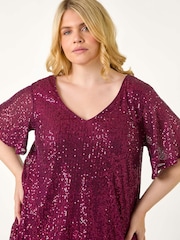 Rojo - Roman Curve Flare Sleeve Sequin Top - Imagen 3 de 5