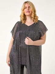 Roman Metallic Curve Plisse 2 In 1 Top - Image 1 of 5