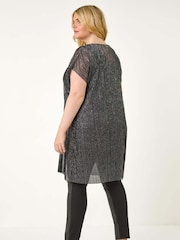 Roman Metallic Curve Plisse 2 In 1 Top - Image 2 of 5