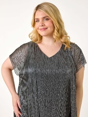 Roman Metallic Curve Plisse 2 In 1 Top - Image 4 of 5