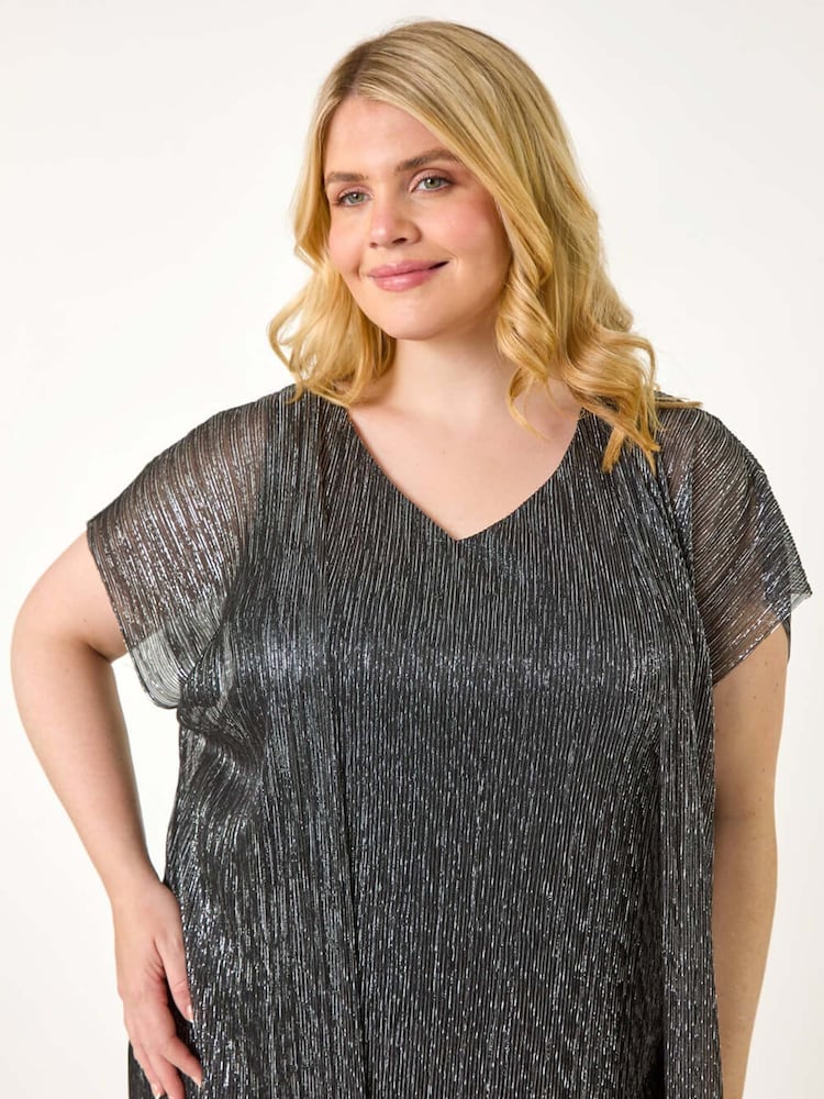 Roman Metallic Curve Plisse 2 In 1 Top - Image 4 of 5