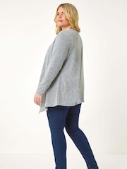 Roman Grey Curve Waterfall Front Jersey Cardigan - Image 2 of 5