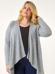 Roman Grey Curve Waterfall Front Jersey Cardigan - Image 3 of 5